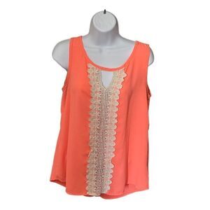 🎉 3/$25 🎉 Ayla | Orange & Lace Tank